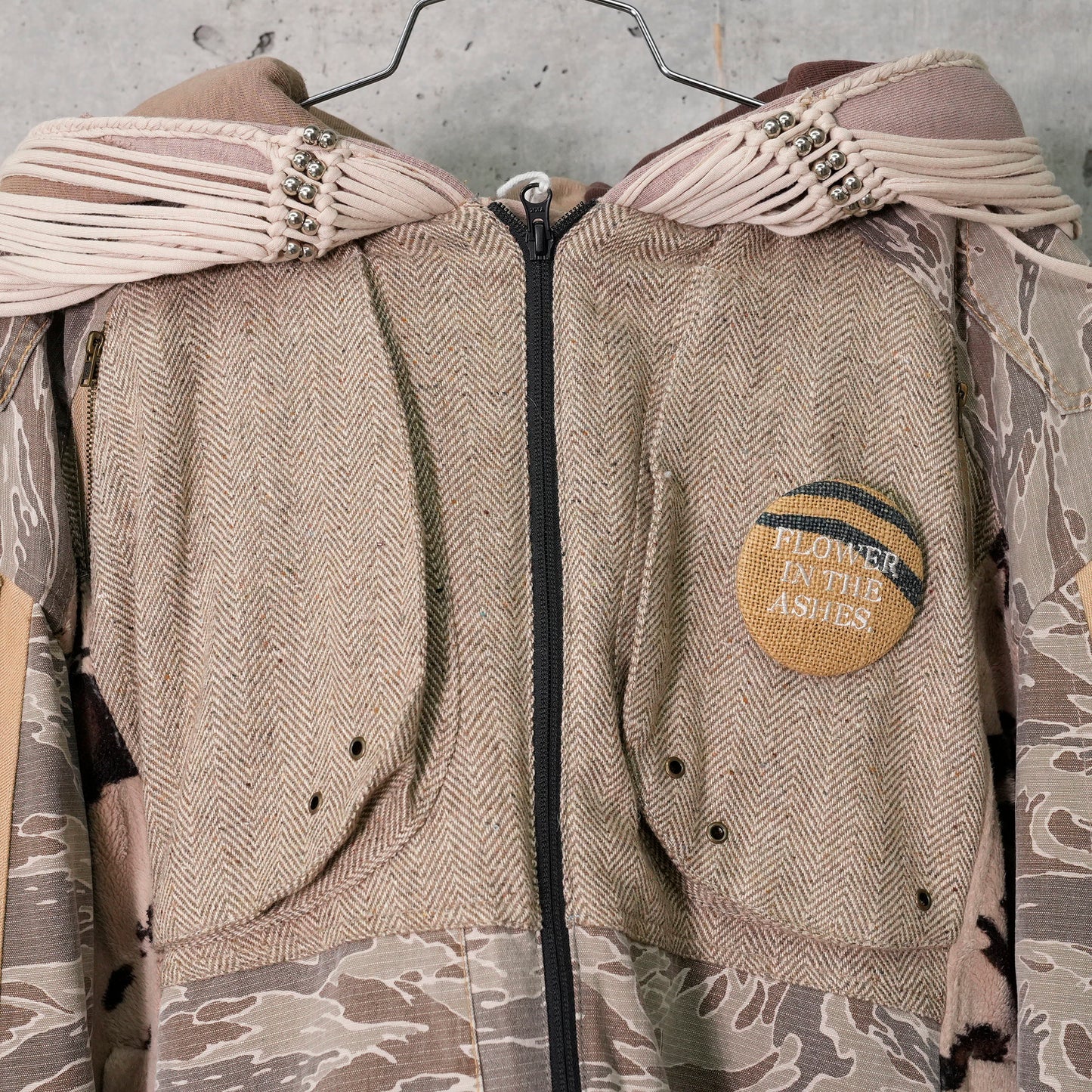 WOOL PADDED HOODIE JACKET / 021/BEIGE