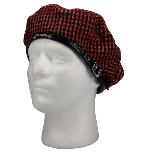 WOVEN BERET CHECK / RACINGRED