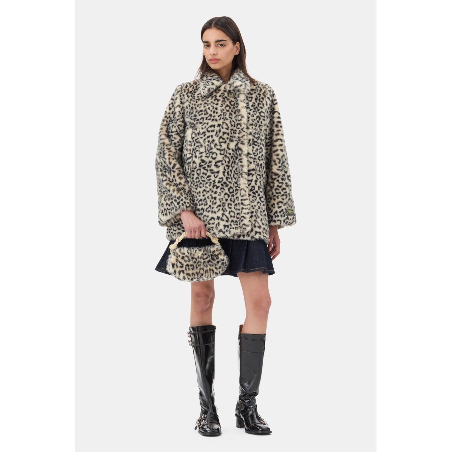 GANNI BOU BAG MINI FUR PRINT / LEOPARD