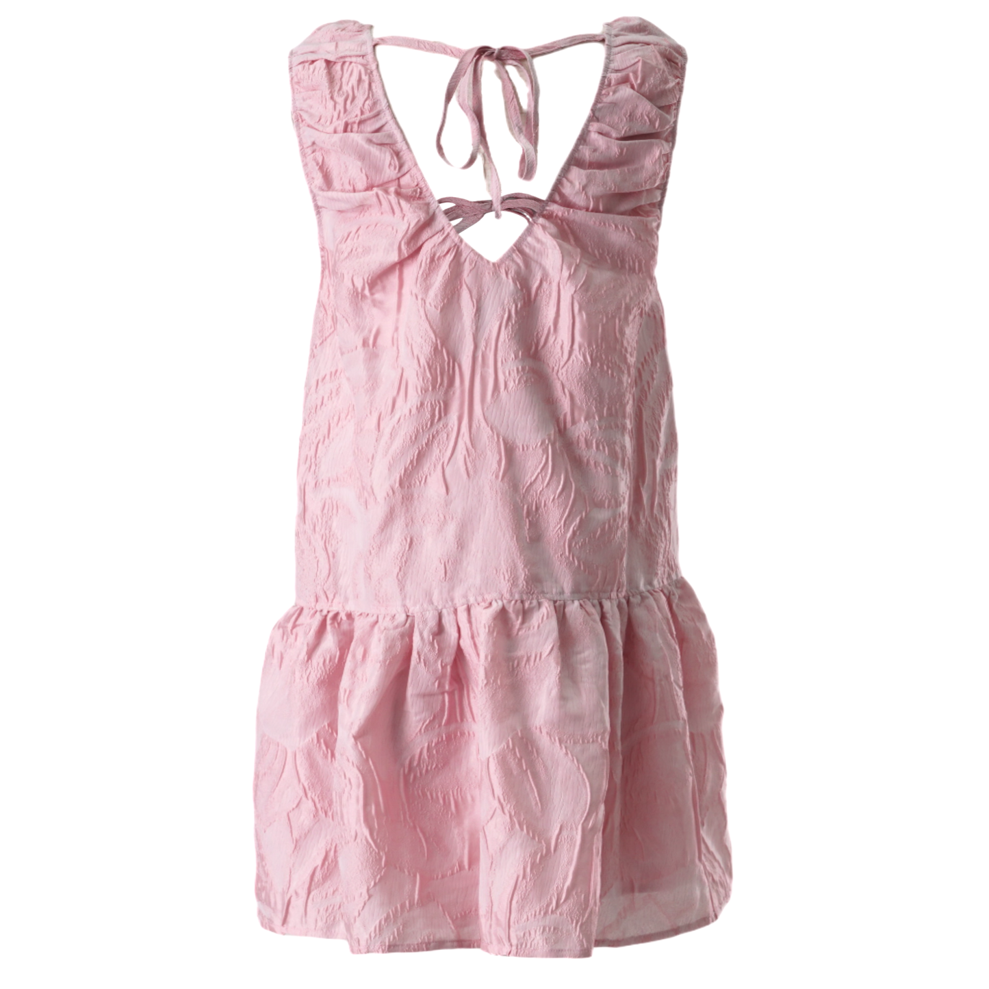 TEXTURED CLOQUÉ MINI DRESS / 038:BLEACHED MAUVE