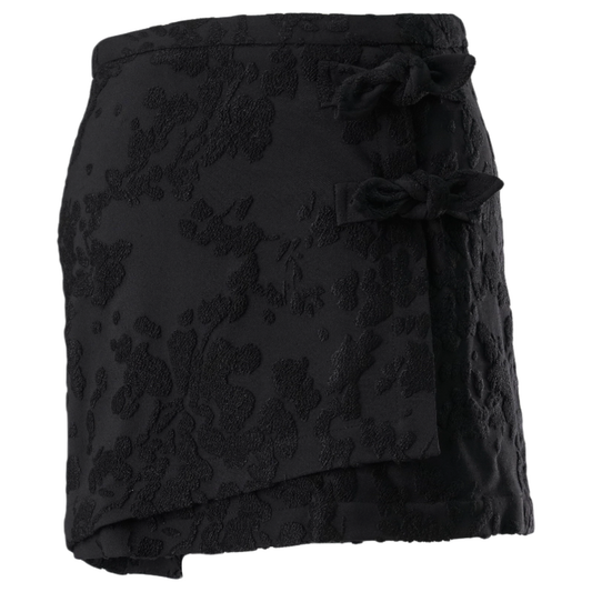 BOUCLE JACQUARD SUITING MINI SKIRT / 099:BLACK