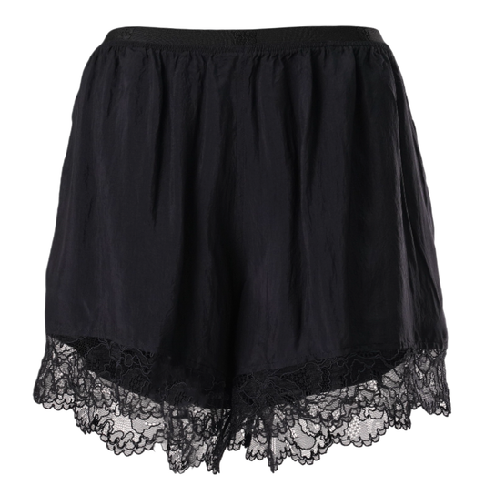 VISCOSE HABOTAI ELASTICATED SHORTS / 099:BLACK