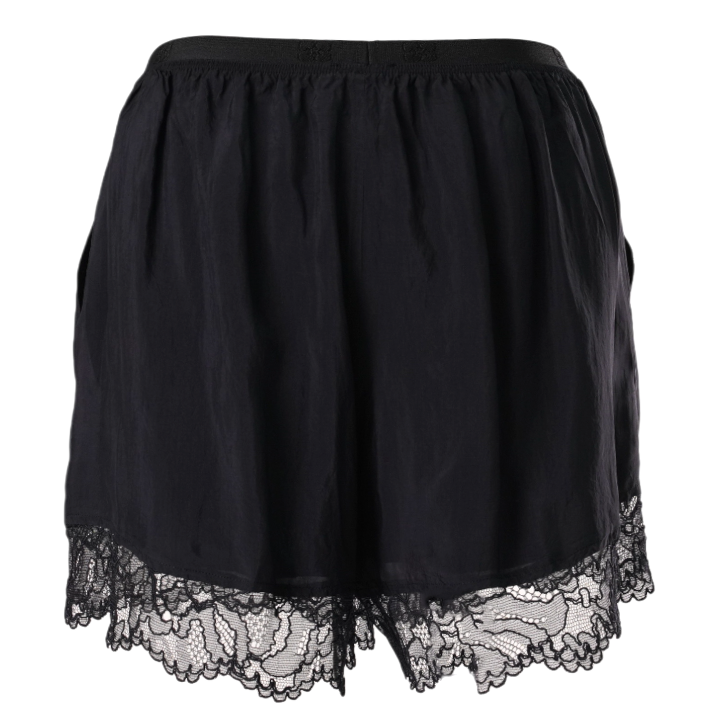 VISCOSE HABOTAI ELASTICATED SHORTS / 099:BLACK