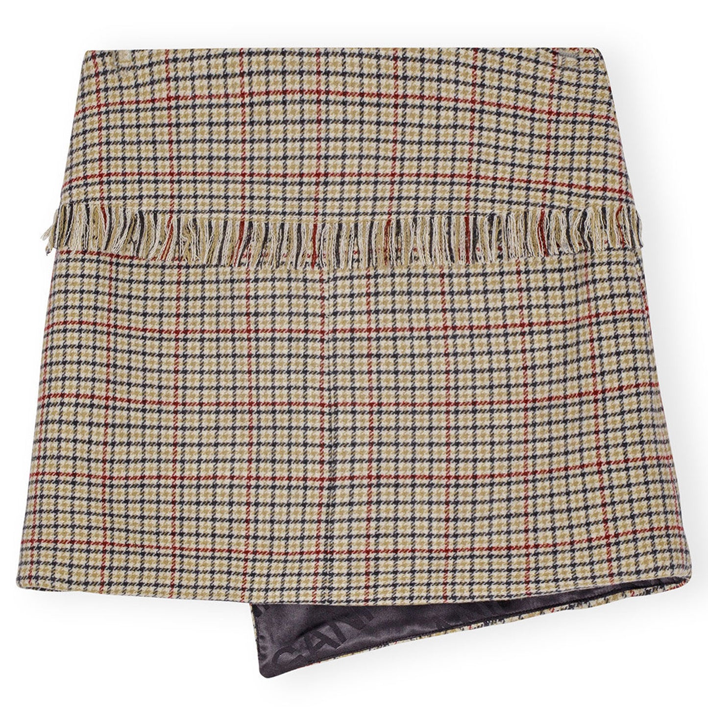 CHECK WOOL MIX WRAP MINI SKIRT / 177:TIGER'S EYE