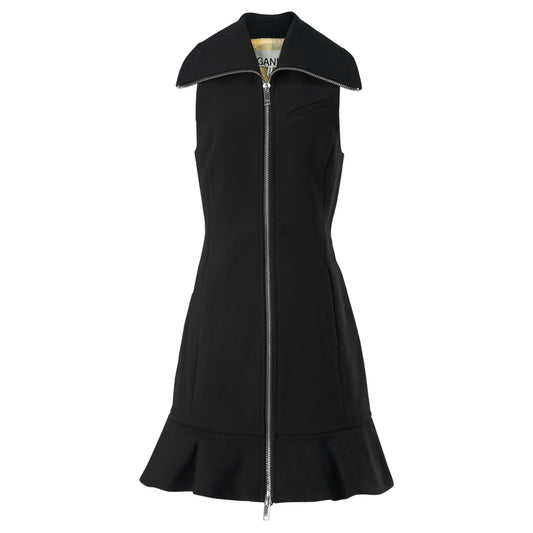 BONDED CREPE MINI DRESS / 099:BLACK