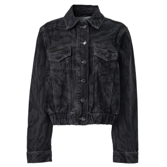 LAZER DENIM BOMBER JACKET / 099:BLACK