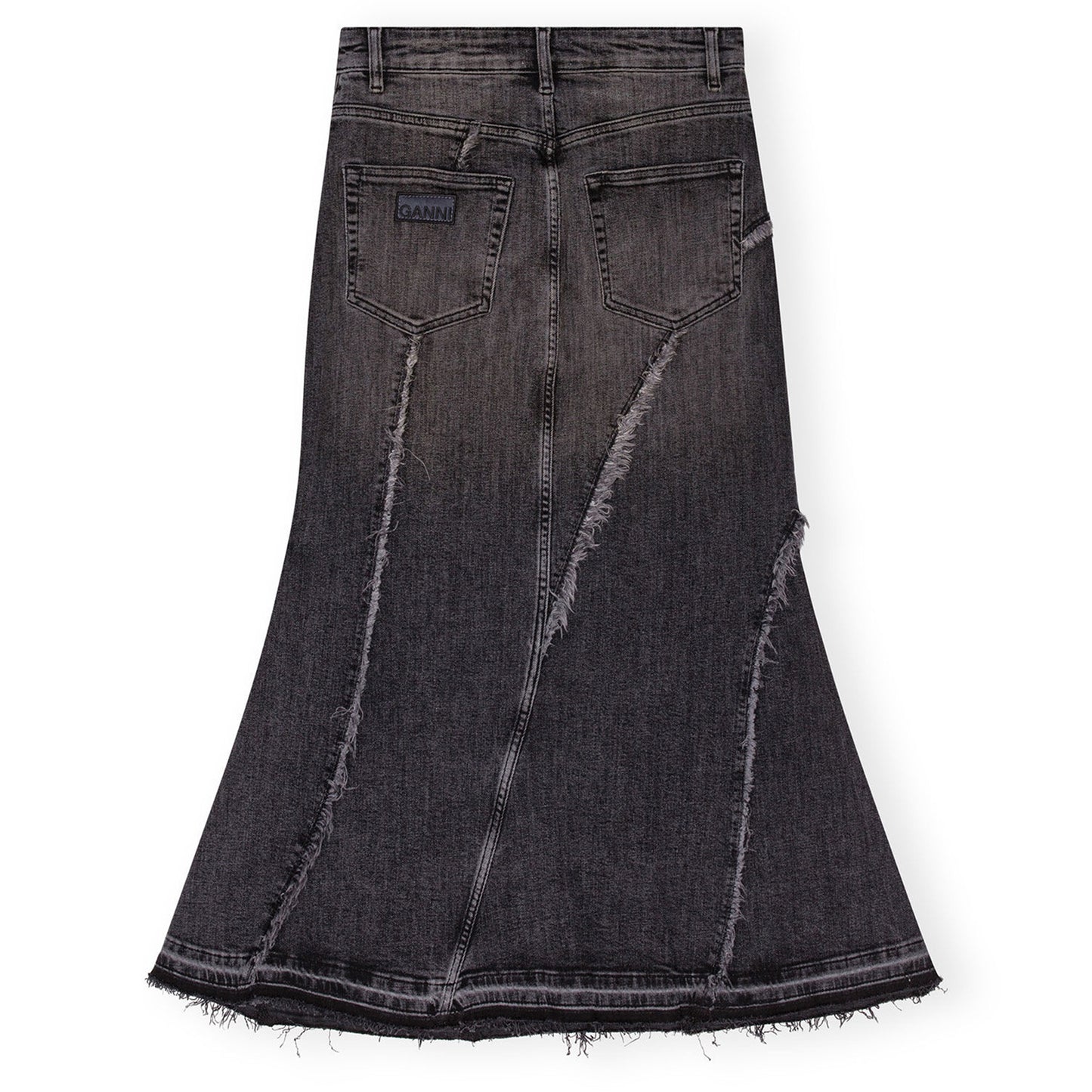 TINT EDGE DENIM LONG SKIRT / 006:WASHED BLACK/BLACK