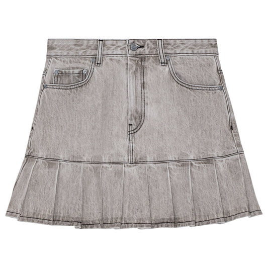 FUTURE DENIM PLEATED MINI SKIRT / 084:GRAY QUILL