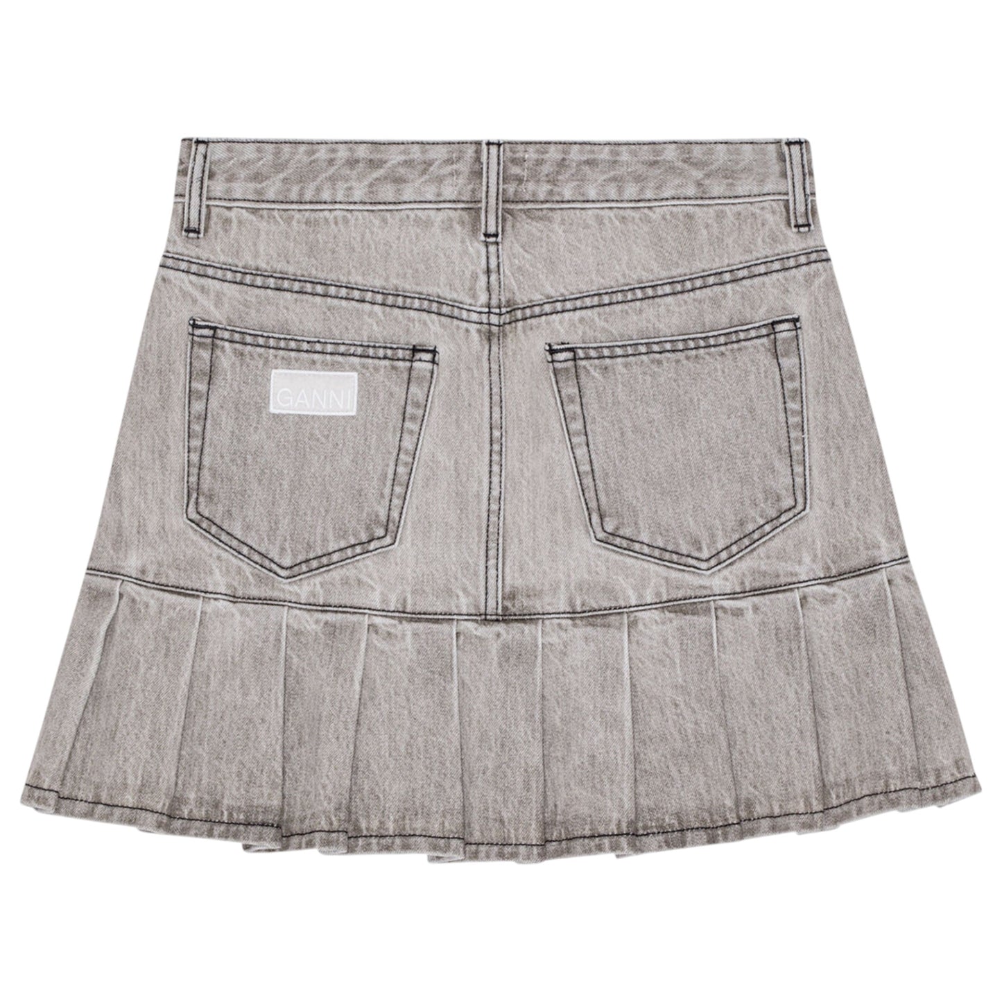 FUTURE DENIM PLEATED MINI SKIRT / 084:GRAY QUILL