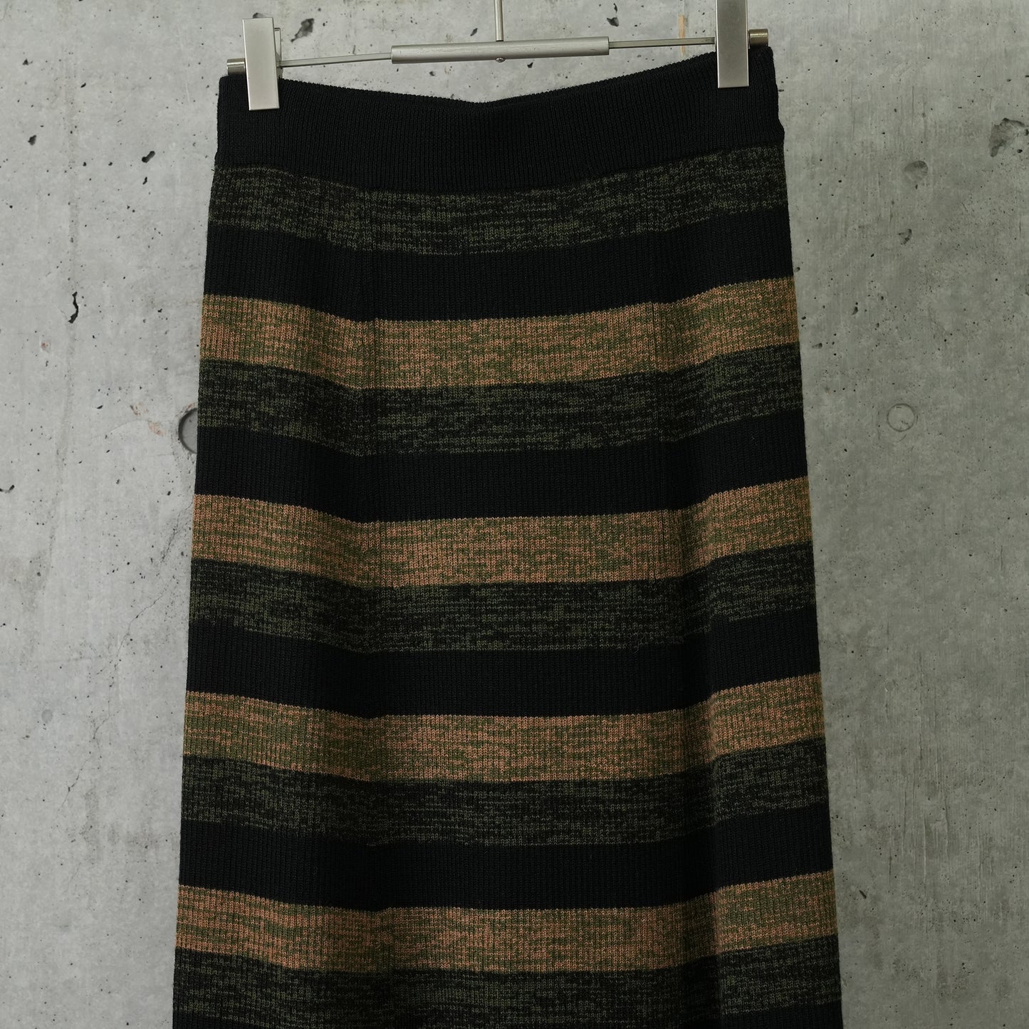 MINI RIBBED MERINO MAXI SKIRT / 999:MULTICOLOUR