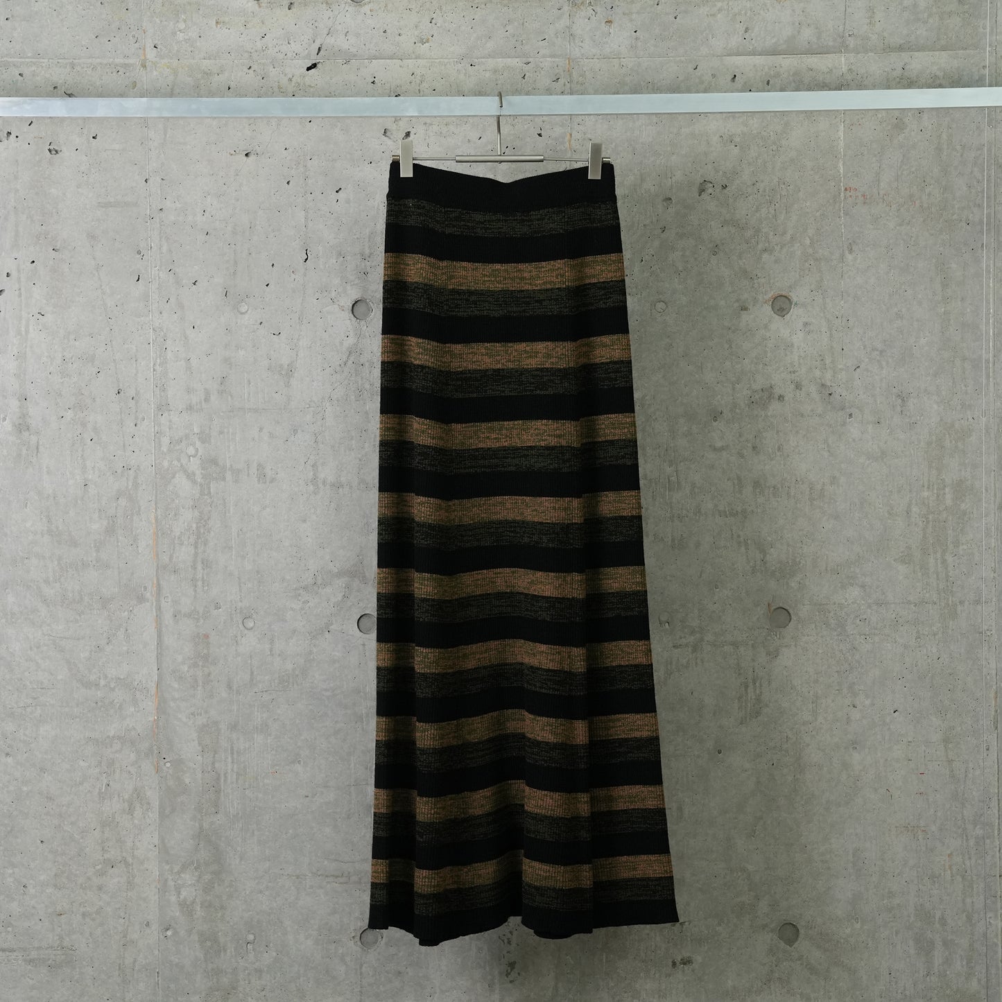 MINI RIBBED MERINO MAXI SKIRT / 999:MULTICOLOUR