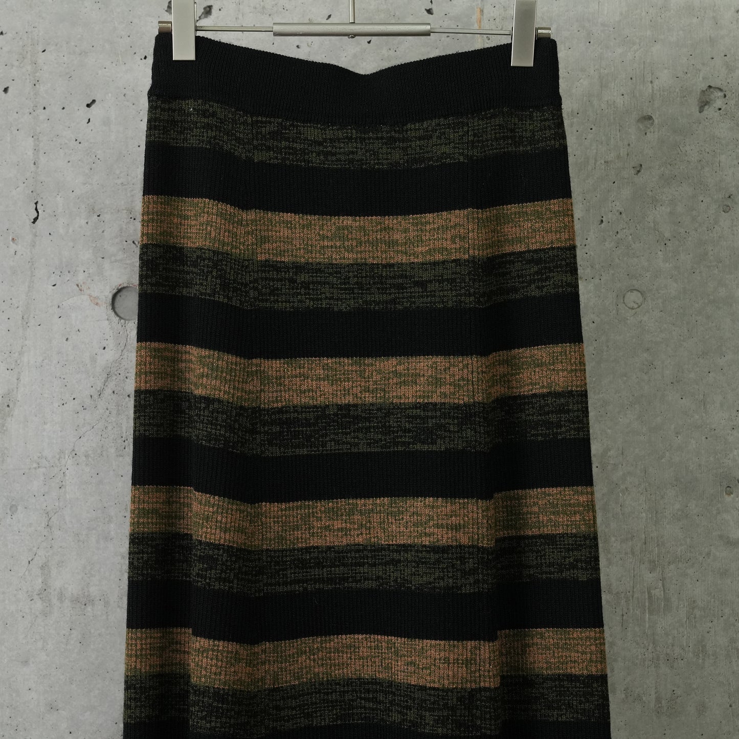 MINI RIBBED MERINO MAXI SKIRT / 999:MULTICOLOUR