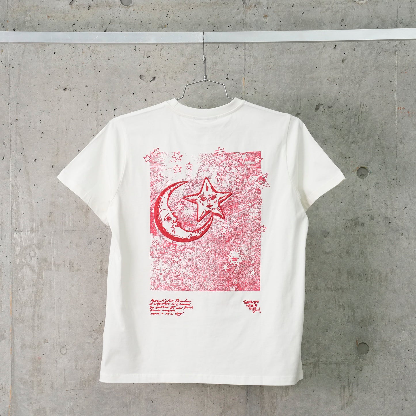 BASIC JERSEY CELESTIAL POSTER RELAXED T-SHIRT / EGRET