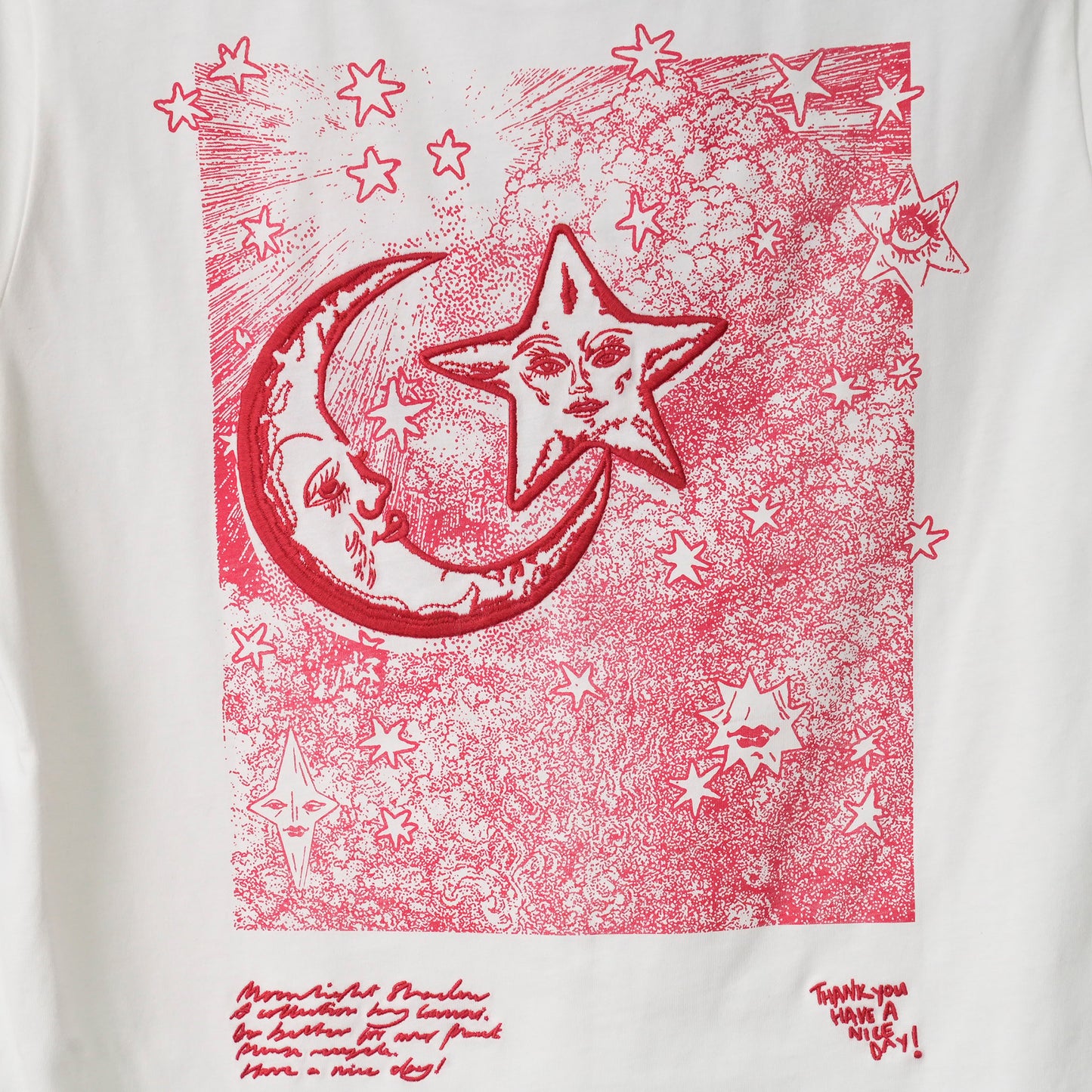 BASIC JERSEY CELESTIAL POSTER RELAXED T-SHIRT / EGRET