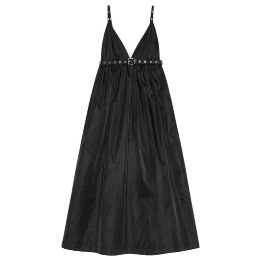 DUCHESSE NYLON STRAP DRESS / BLACK