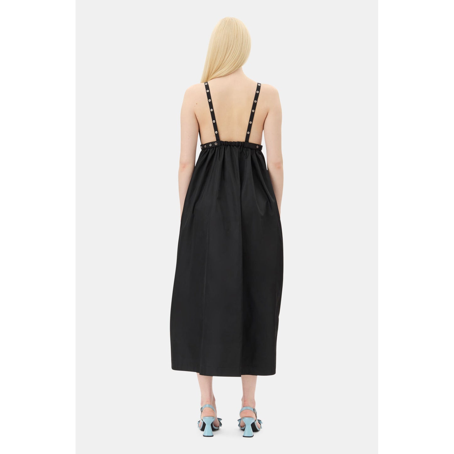 DUCHESSE NYLON STRAP DRESS / BLACK