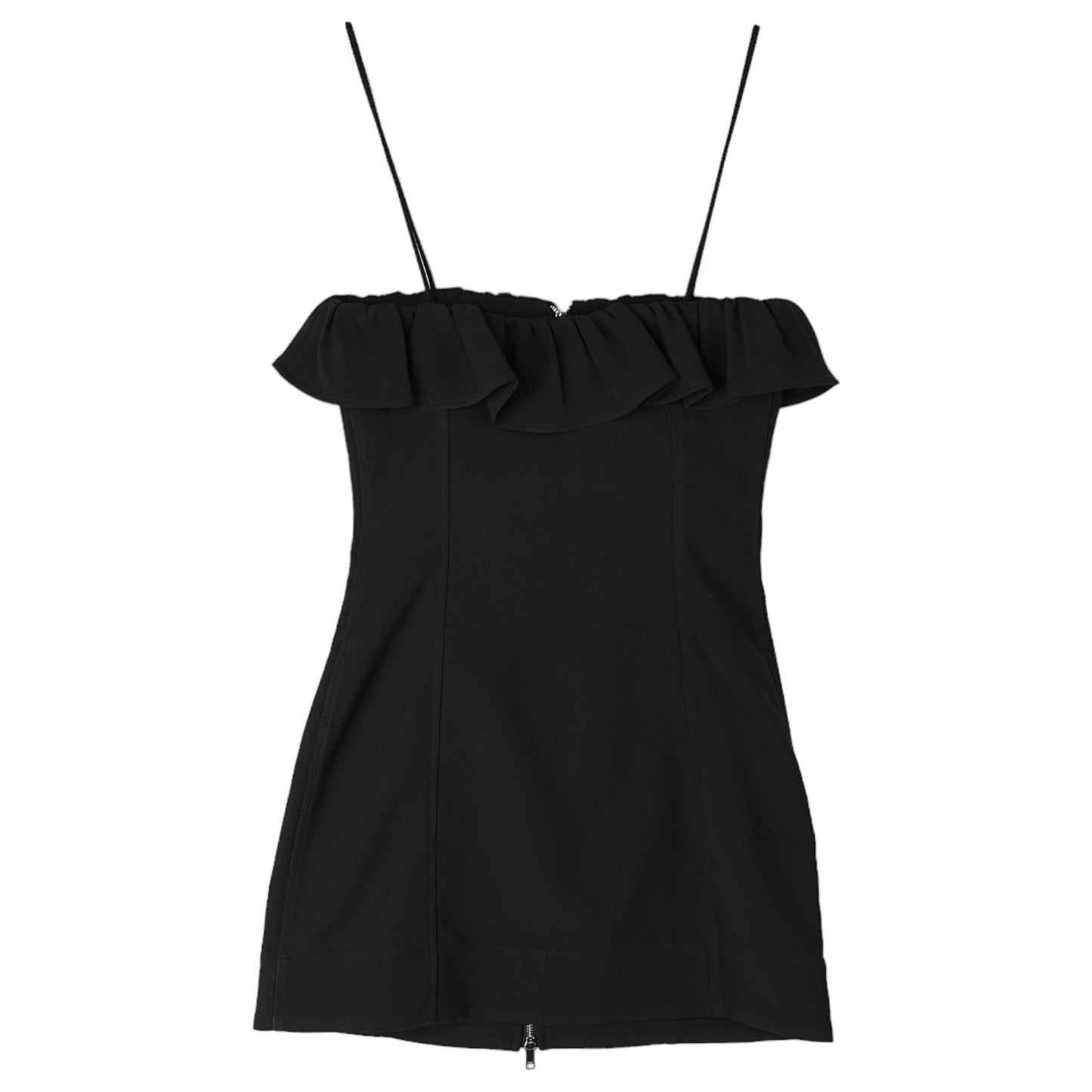 BONDED CREPE STRAP MINI DRESS / 099:BLACK