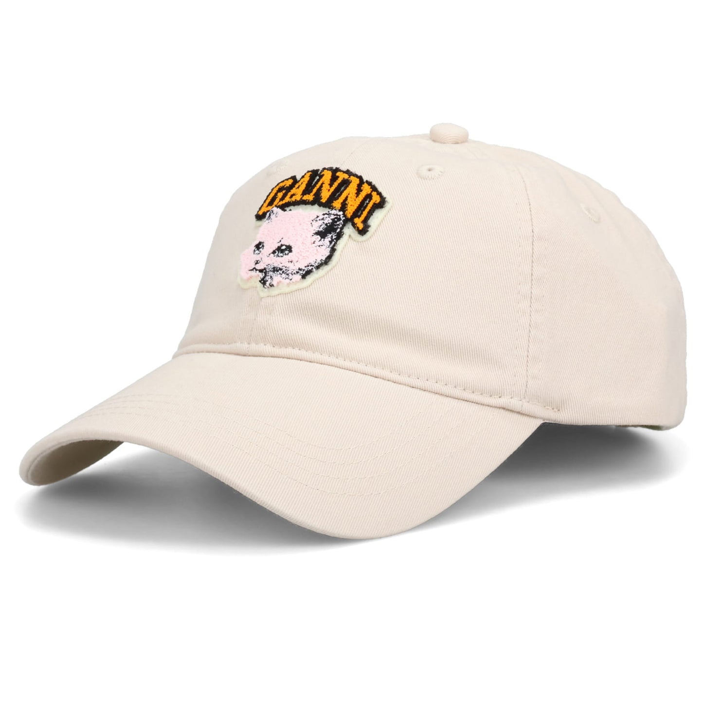 WASHED COTTON CANVAS CAT CAP / EGRET