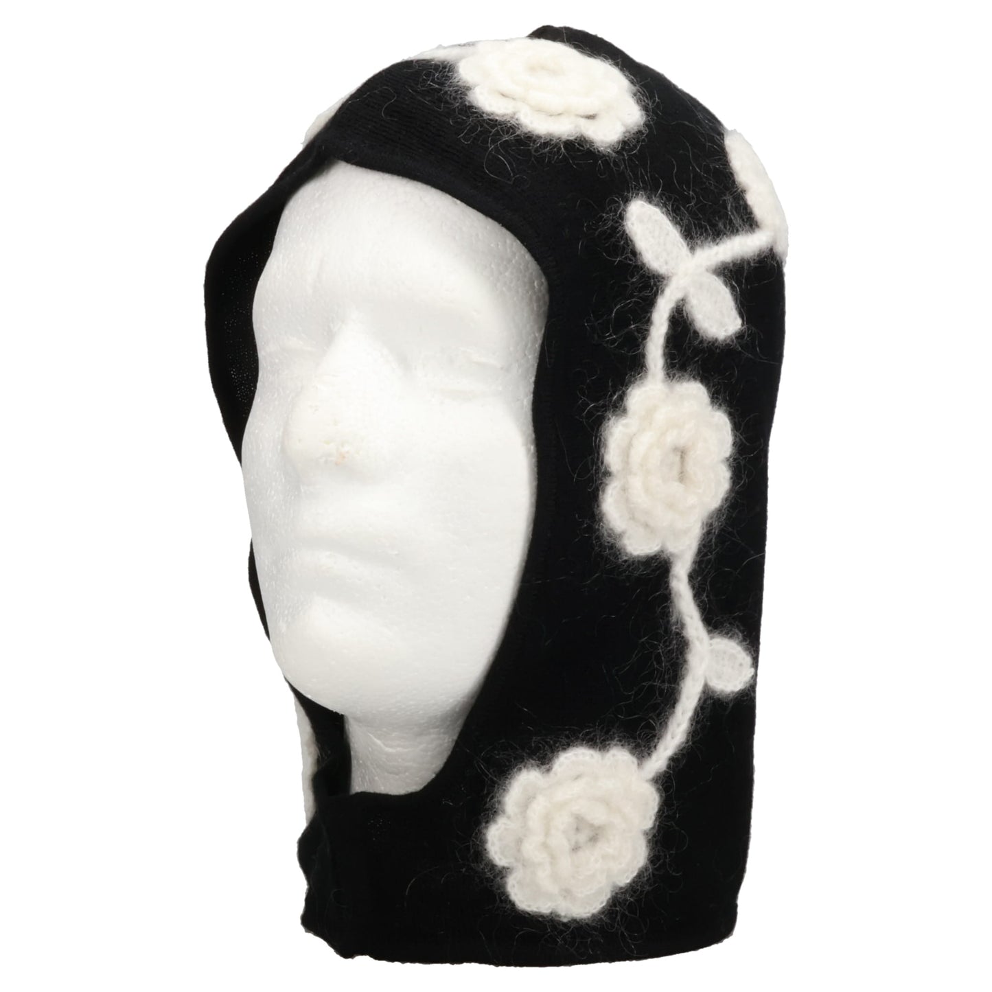 BONNET CROCHET FLOWERS / BLACK