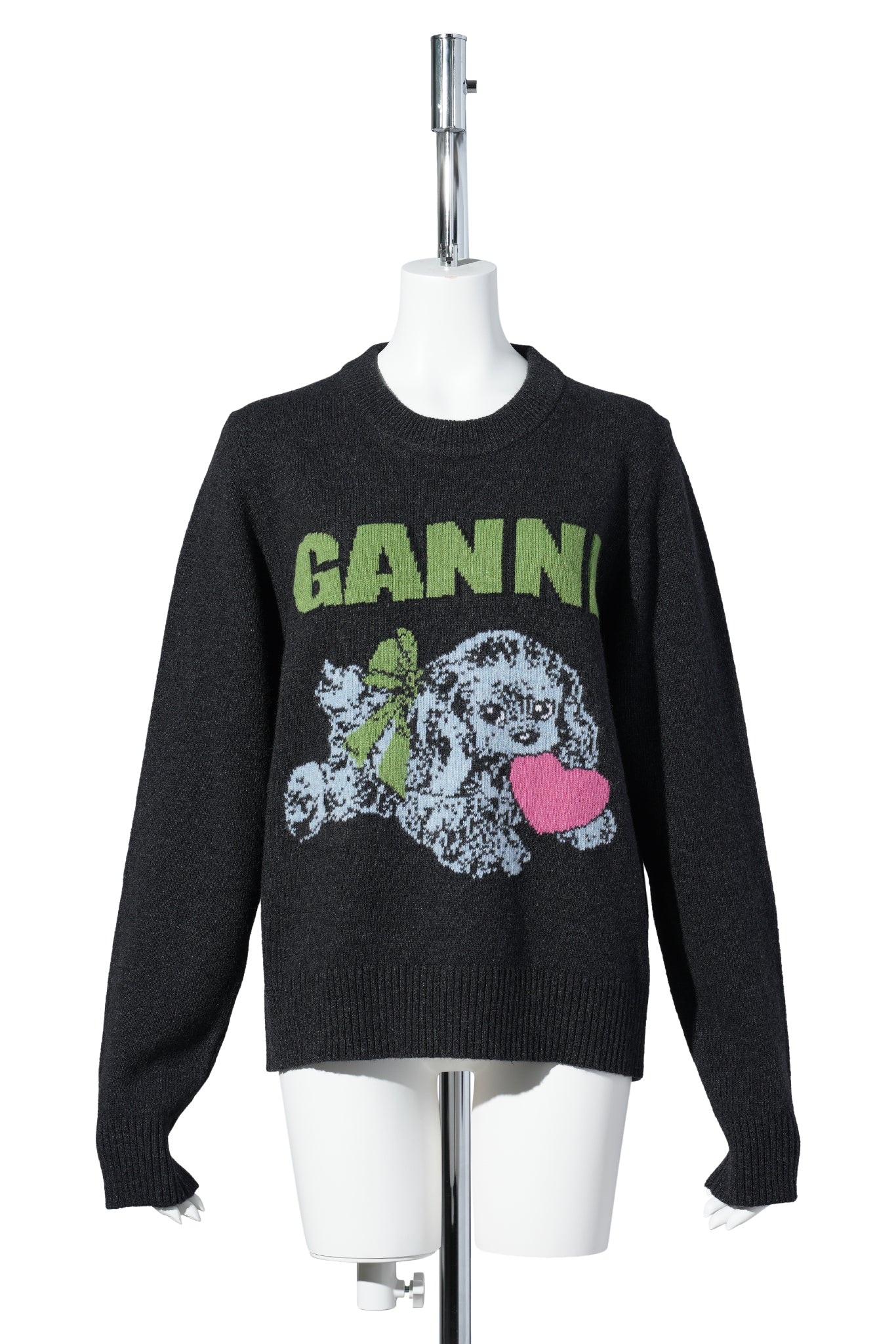 GRAPHIC WOOL MIX PUPPY LOVE CREWNECK / PHANTOM