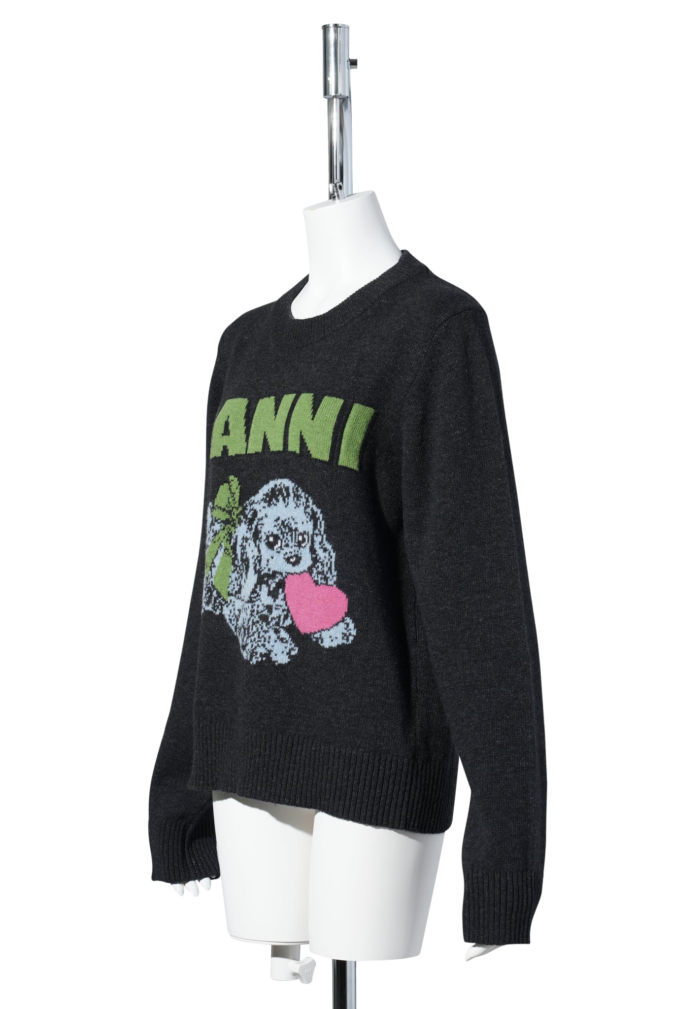 GRAPHIC WOOL MIX PUPPY LOVE CREWNECK / PHANTOM