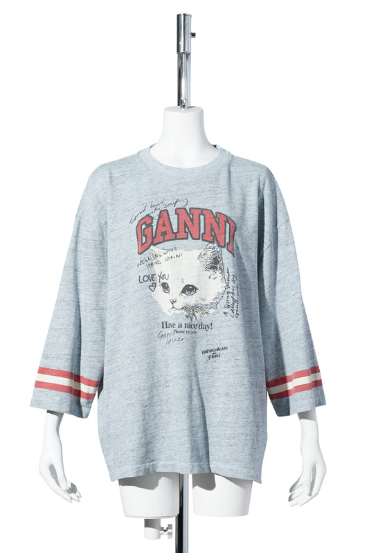 OVERDYED COTTON MELANGE 3/4 SLEEVE / BABYBLUE