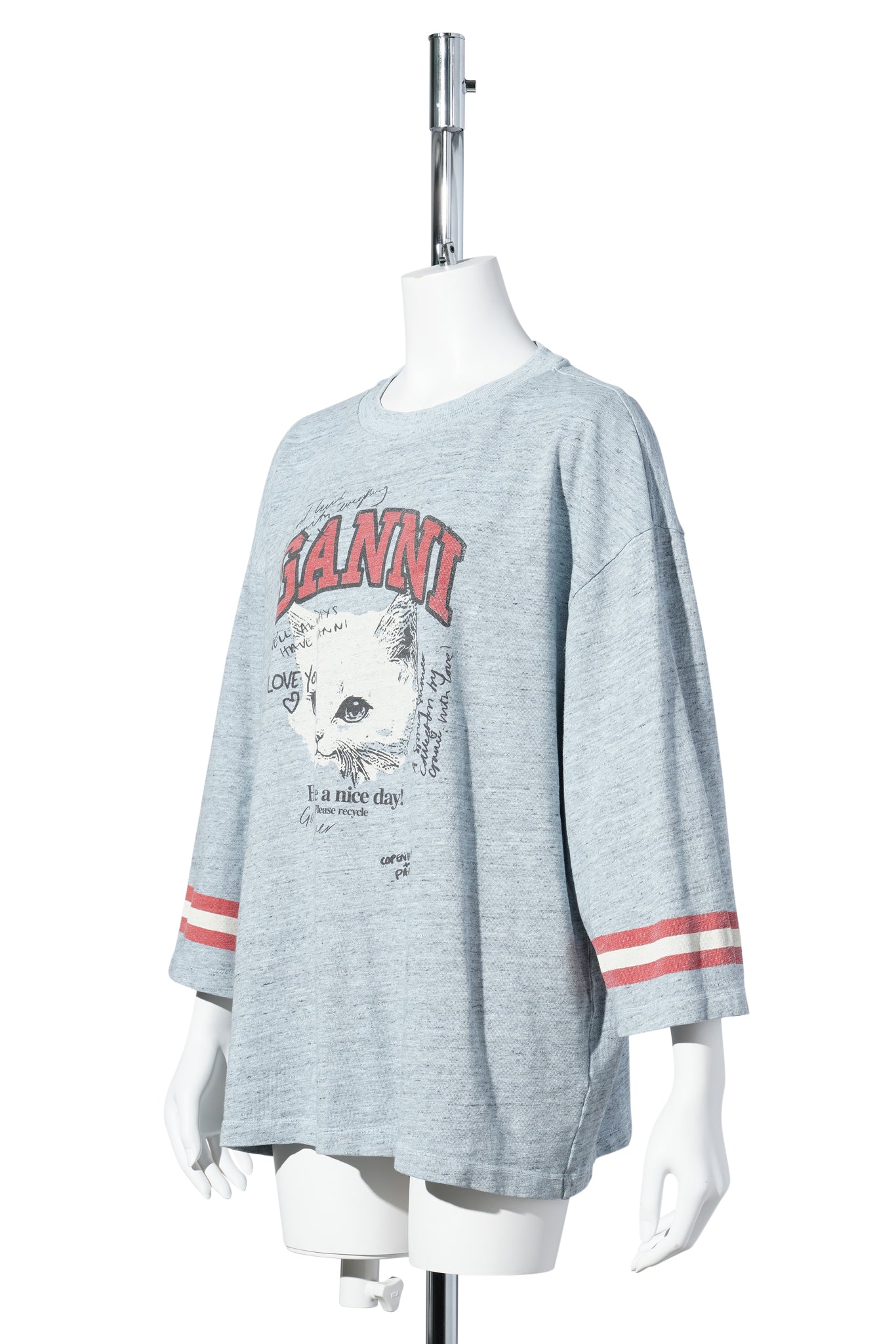 OVERDYED COTTON MELANGE 3/4 SLEEVE / BABYBLUE