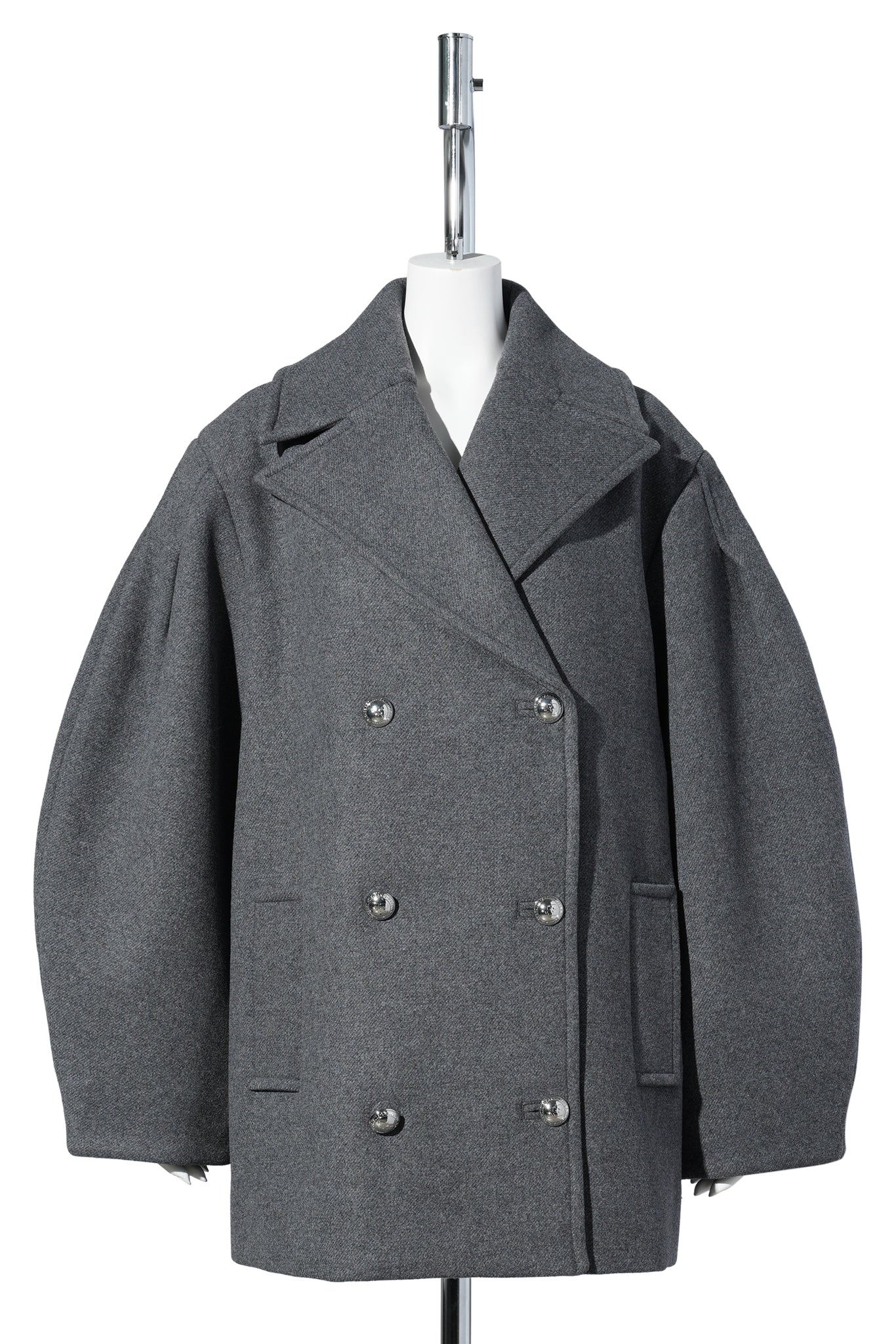 PEACOAT WOOL MIDI COAT / PEWTER