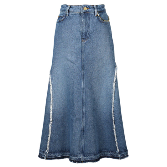 HEAVY DENIM MIDI SKIRT / MBLUSTONE