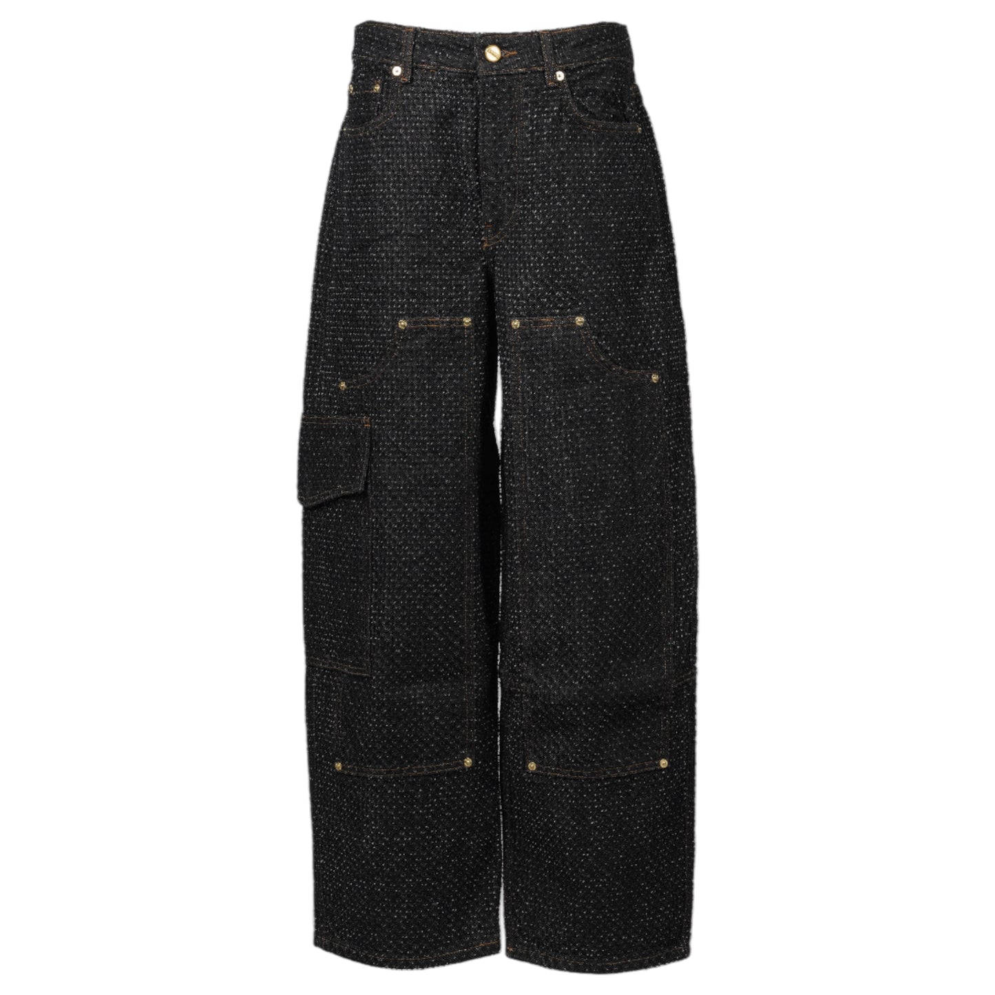 FLUFFY DENIM CARPENTER JEANS / BLACK