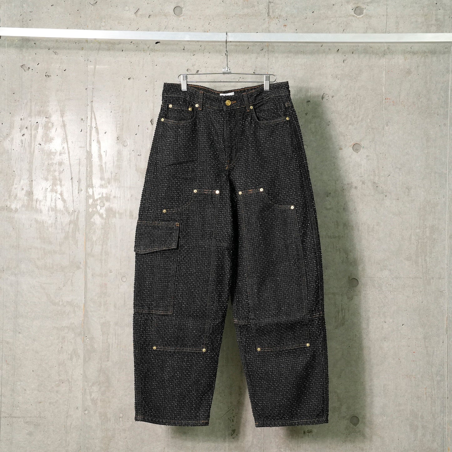 FLUFFY DENIM CARPENTER JEANS / BLACK