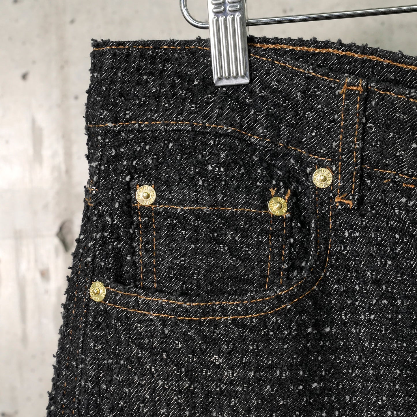 FLUFFY DENIM CARPENTER JEANS / BLACK