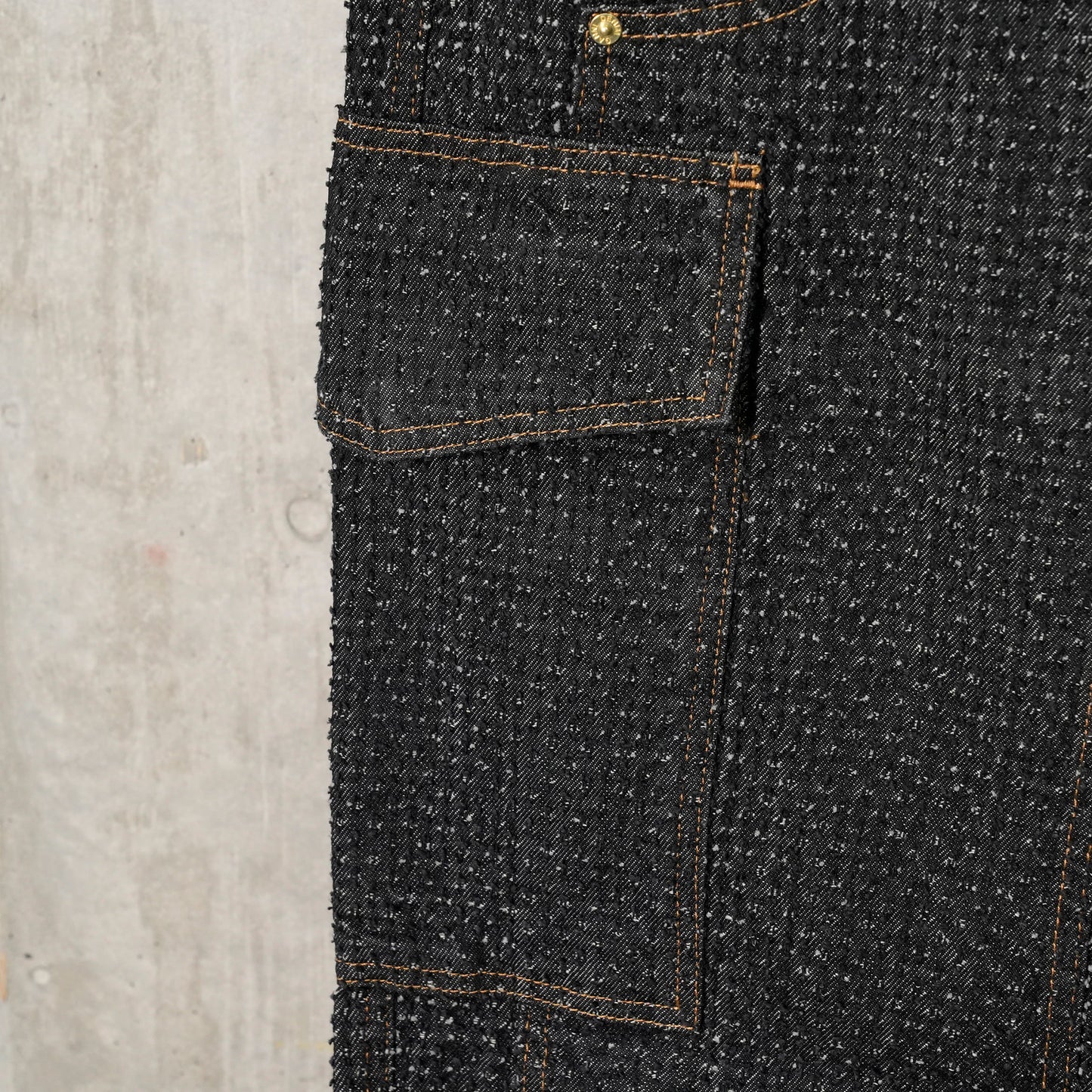 FLUFFY DENIM CARPENTER JEANS / BLACK