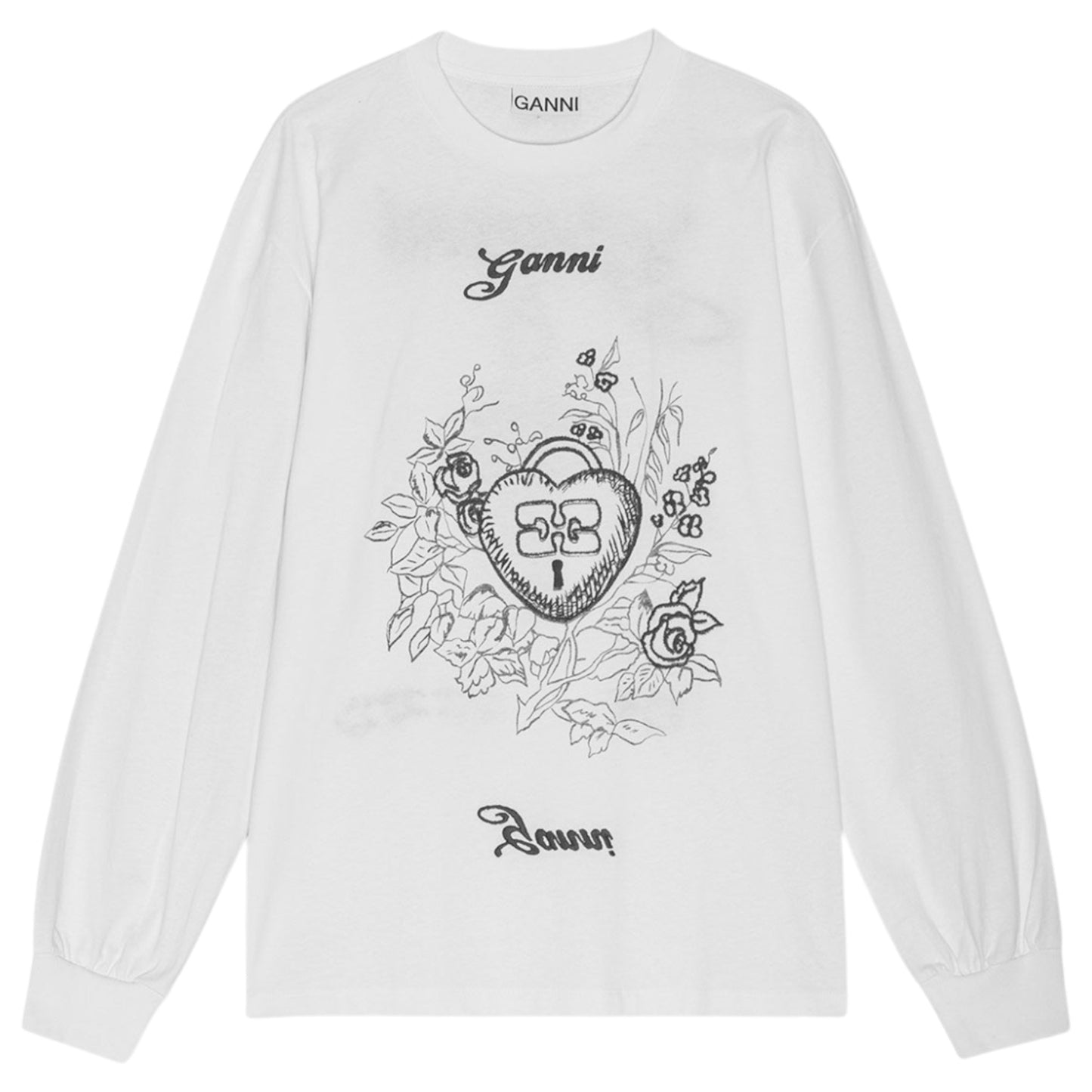 RE-CUT HEAVY JERSEY CHARM LONG SLEEVE T-SHIRT / EGRET