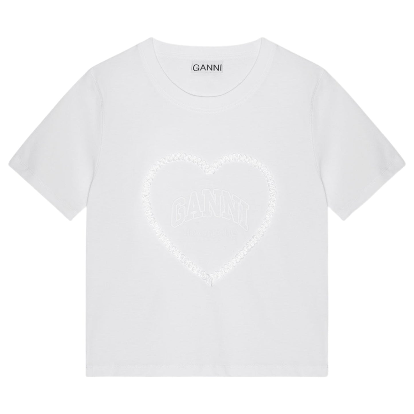 HEARVY COTTON HEART SMALL T-SHIRT / BRIGHTWHITE