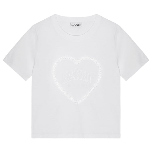 HEARVY COTTON HEART SMALL T-SHIRT / BRIGHTWHITE