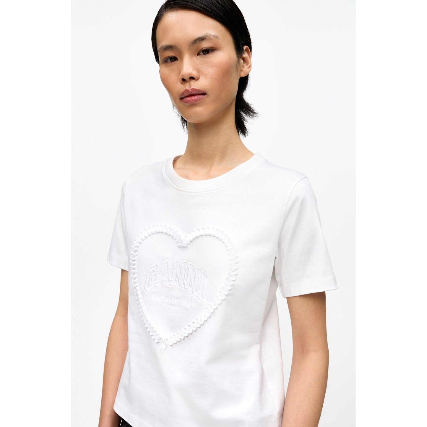 HEARVY COTTON HEART SMALL T-SHIRT / BRIGHTWHITE