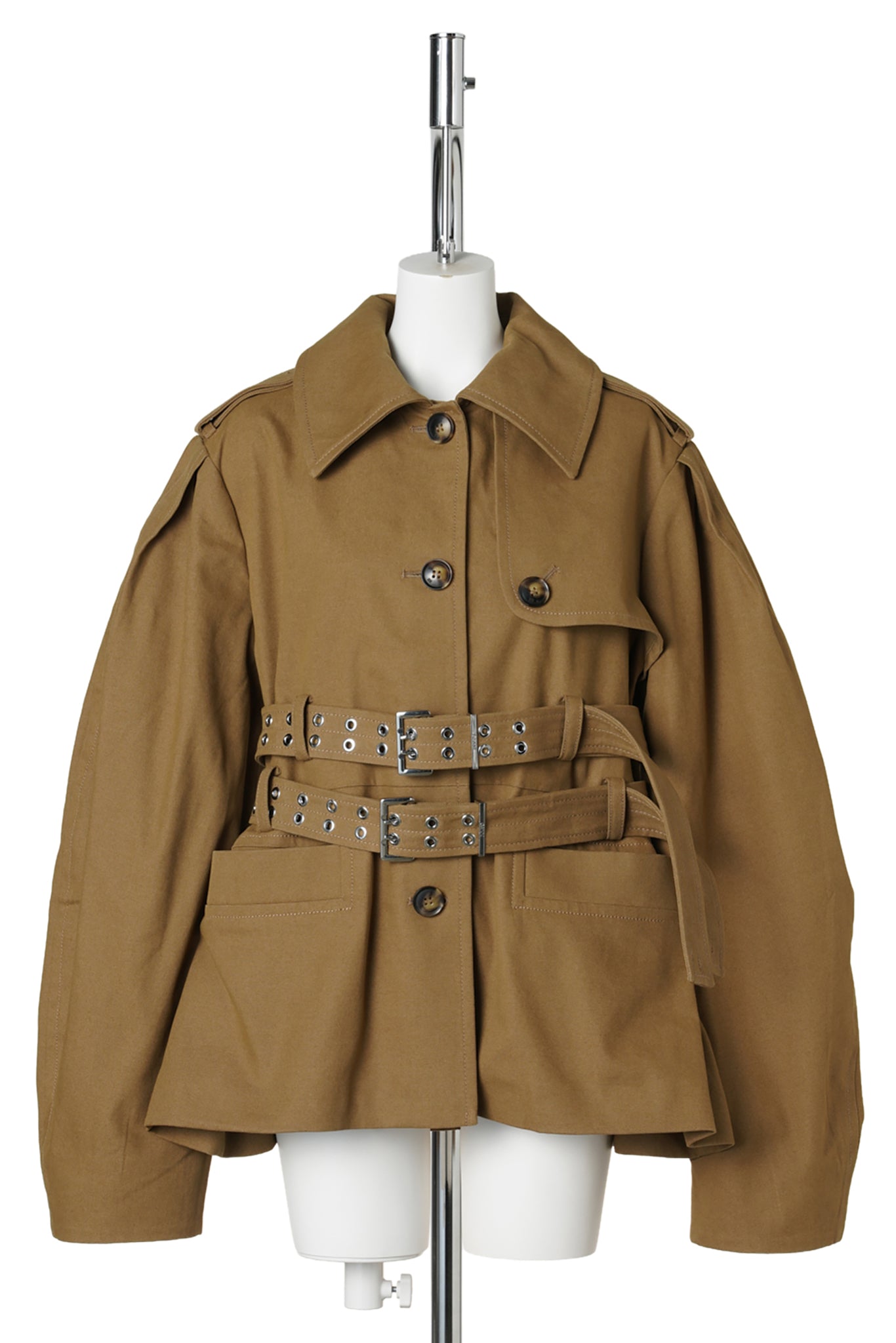 WORKWEAR CANVAS SHORT PEPLUM JACKET / ERMINE