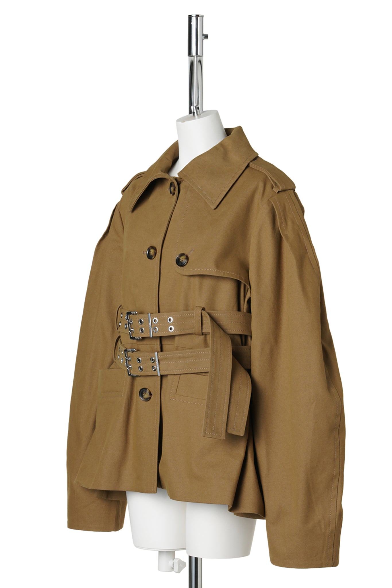 WORKWEAR CANVAS SHORT PEPLUM JACKET / ERMINE