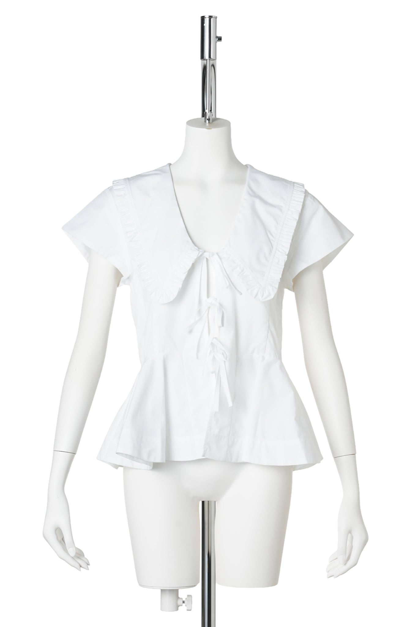 COMPACT POPLIN COLLAR BLOUSE / BRIGHTWHIT