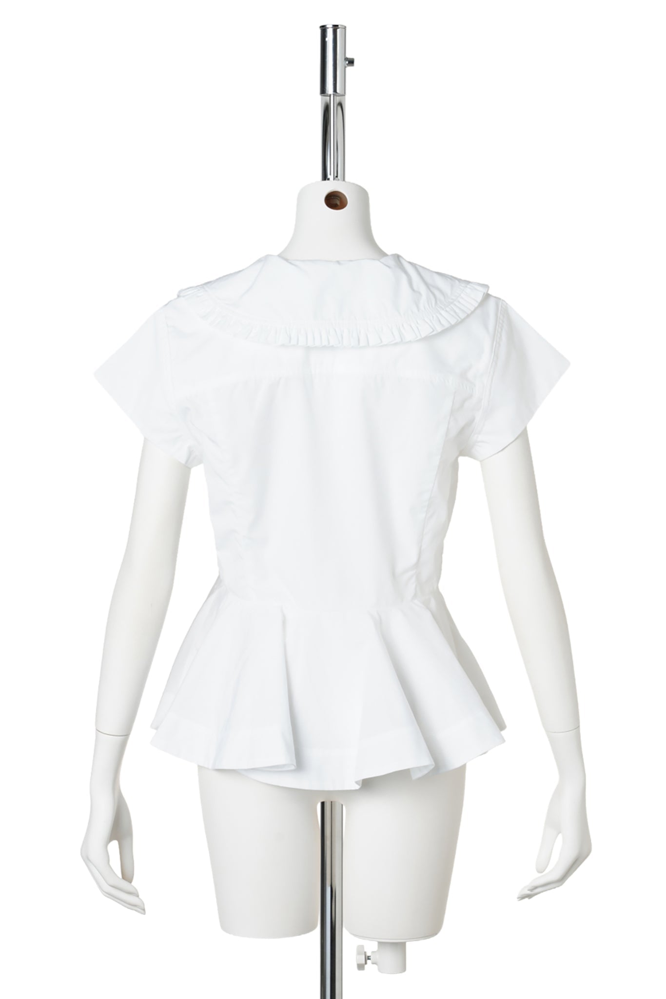 COMPACT POPLIN COLLAR BLOUSE / BRIGHTWHIT