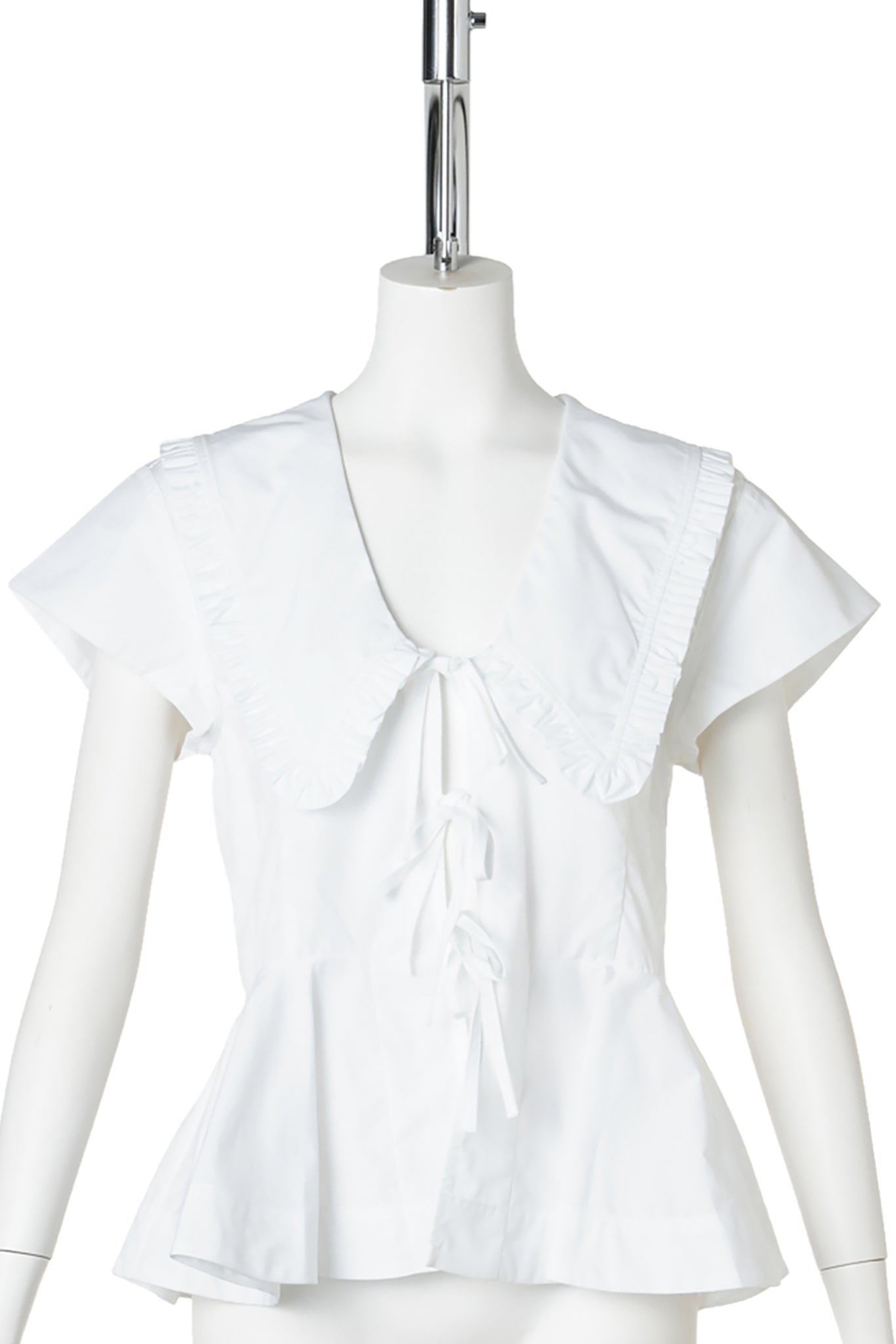COMPACT POPLIN COLLAR BLOUSE / BRIGHTWHIT