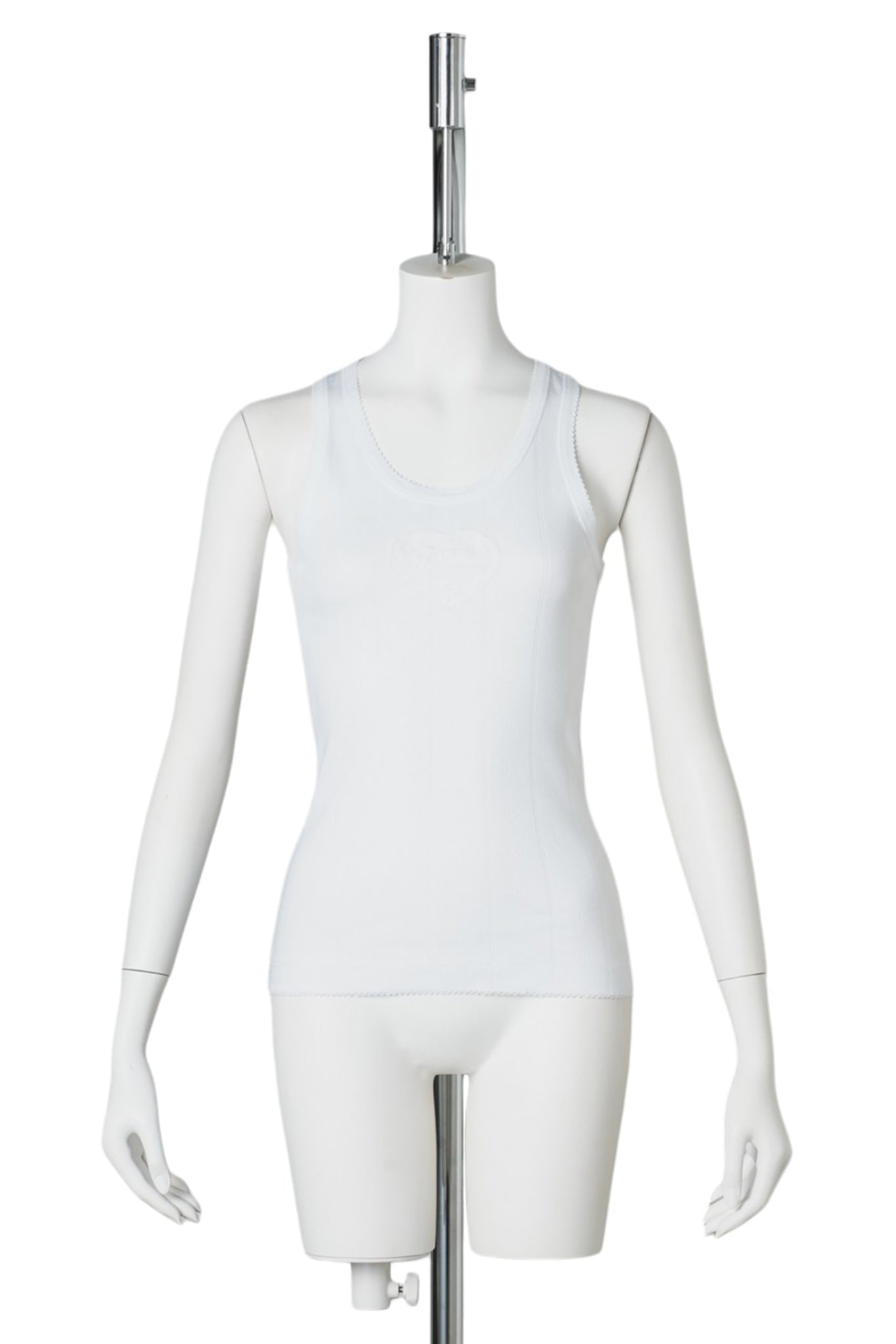 COMPACT POINTELLE RIB JERSEY TANK TOP / BRIGHT WHITE