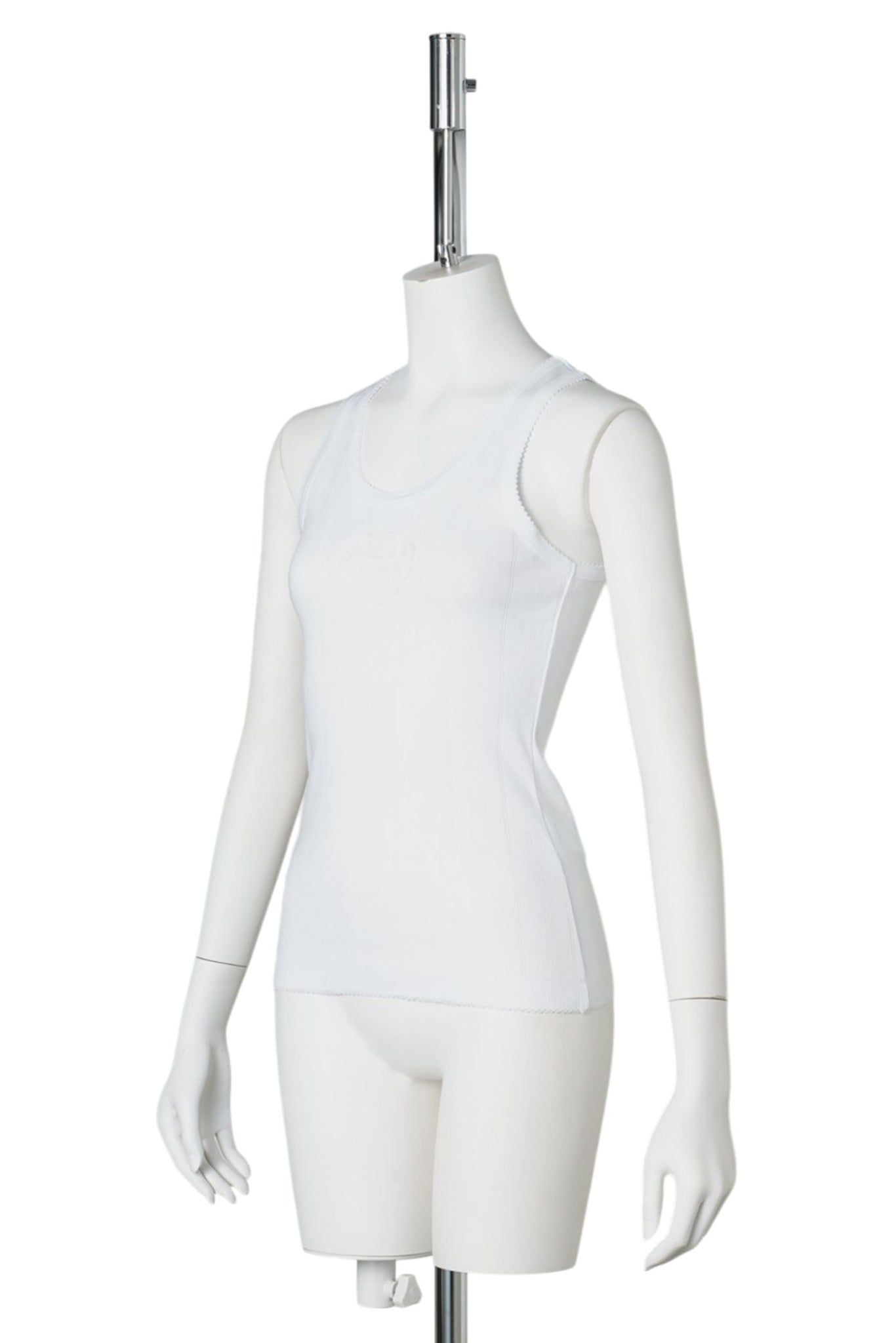 COMPACT POINTELLE RIB JERSEY TANK TOP / BRIGHT WHITE