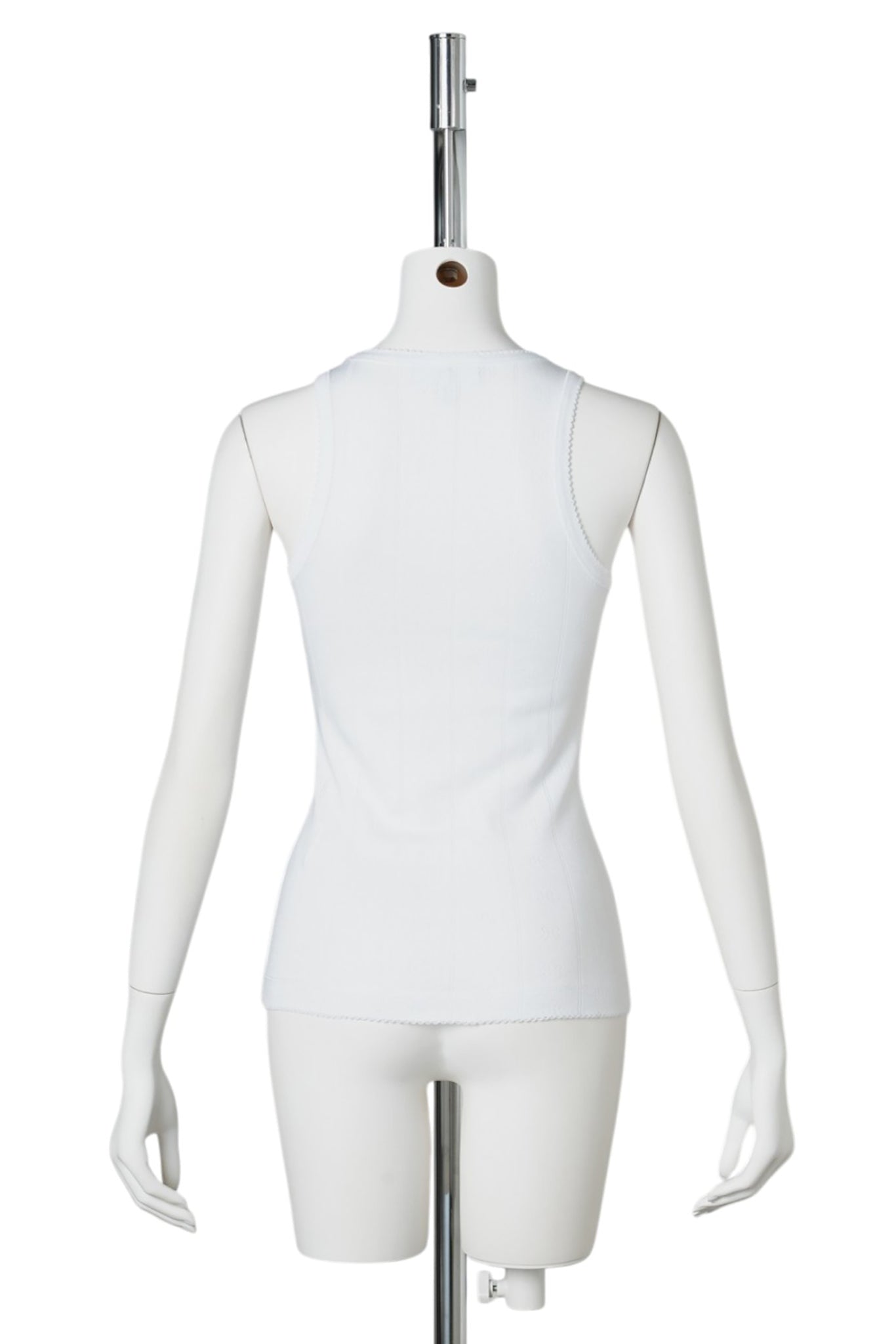 COMPACT POINTELLE RIB JERSEY TANK TOP / BRIGHT WHITE