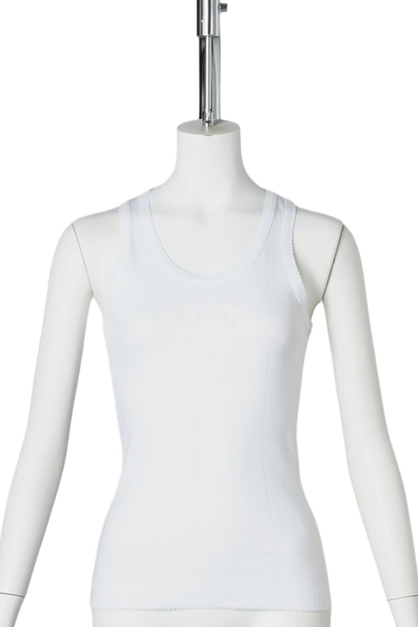 COMPACT POINTELLE RIB JERSEY TANK TOP / BRIGHT WHITE
