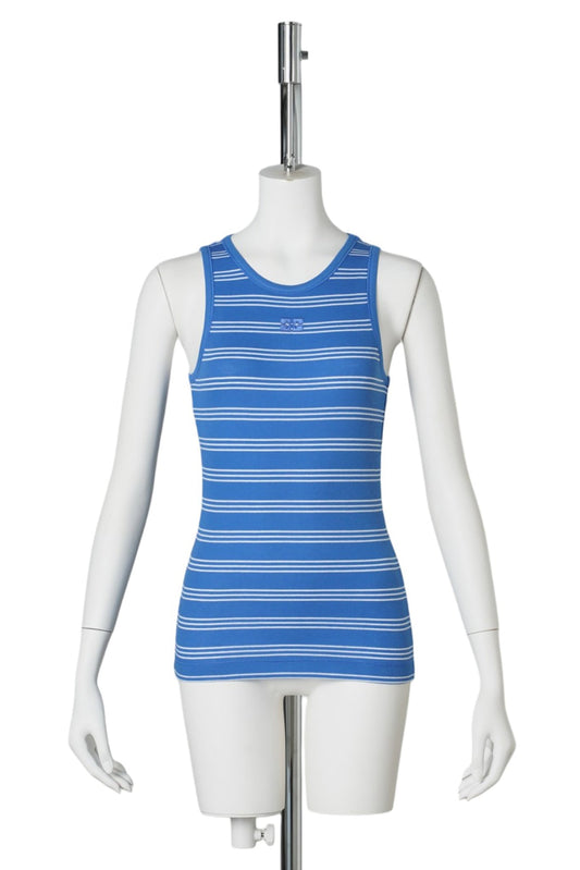 SOFT COTTON RIB STRIPE TANK / NOVEAN NAVY