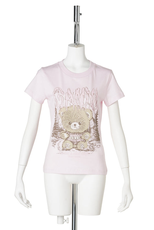BASIC COTTON JERSEY BABY FIT TEDDY FOREST / CHALKPINK