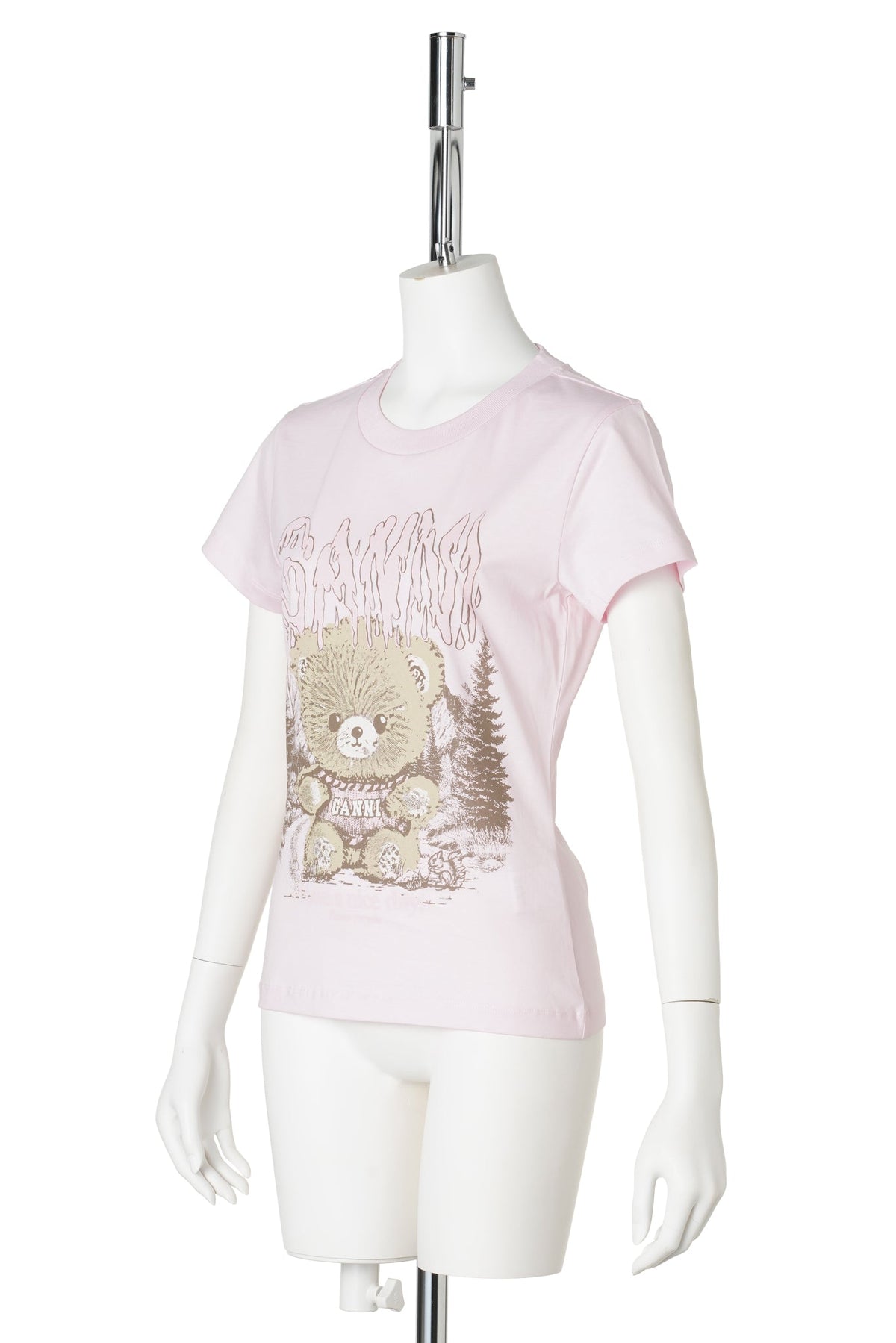 BASIC COTTON JERSEY BABY FIT TEDDY FOREST / CHALKPINK