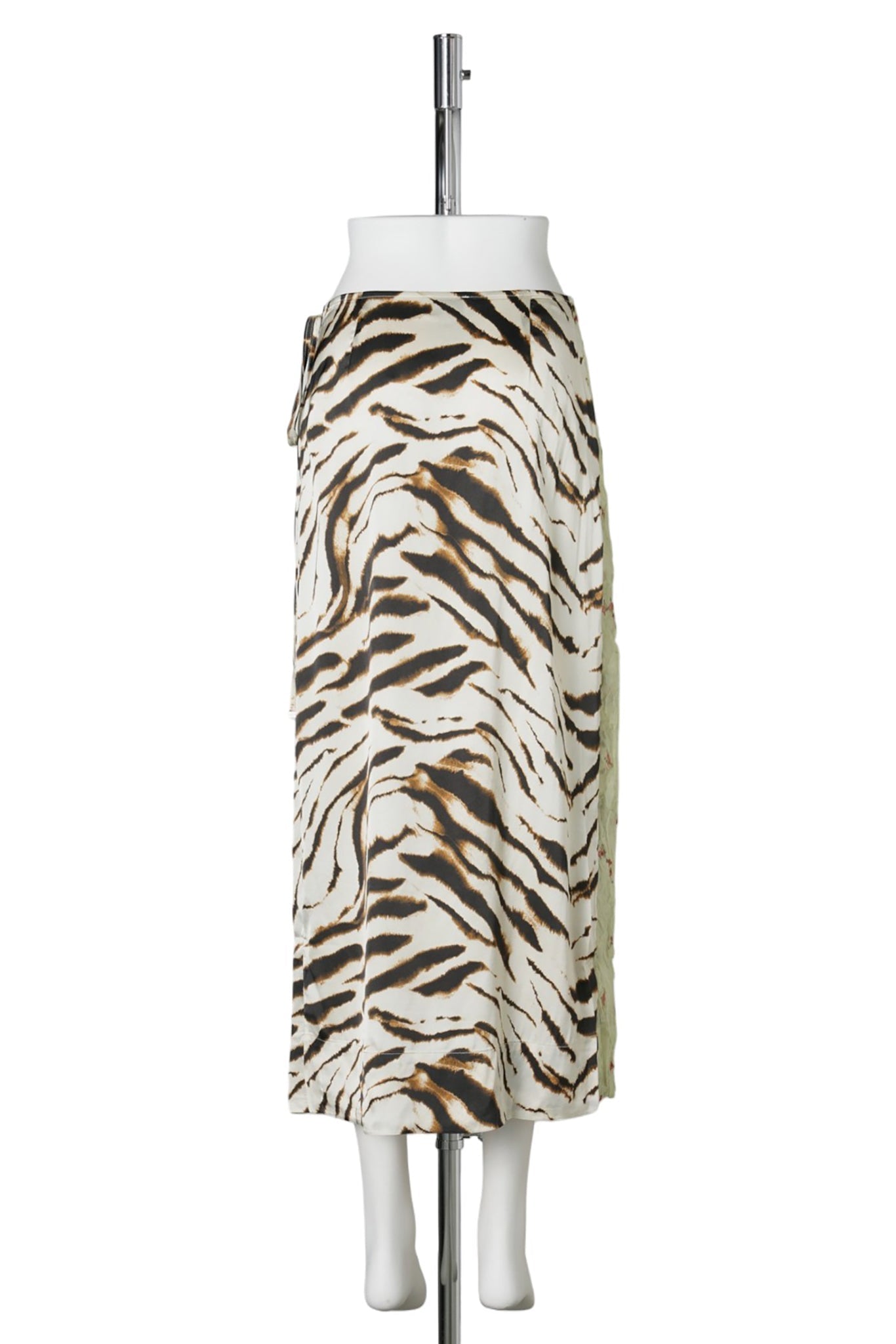 SHIBORI ORGANZA/PRINTED STRETCH SATIN SKIRT / SEEDLING